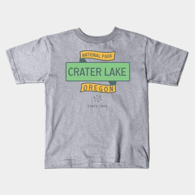 Crater Lake Kids T-Shirt by Tamie